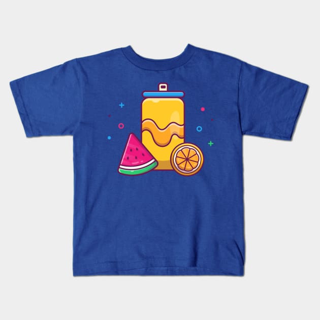 Orange Soda With Watermelon Cartoon Kids T-Shirt by Catalyst Labs